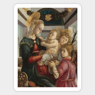 Madonna and Child with Angels by Sandro Botticelli Magnet